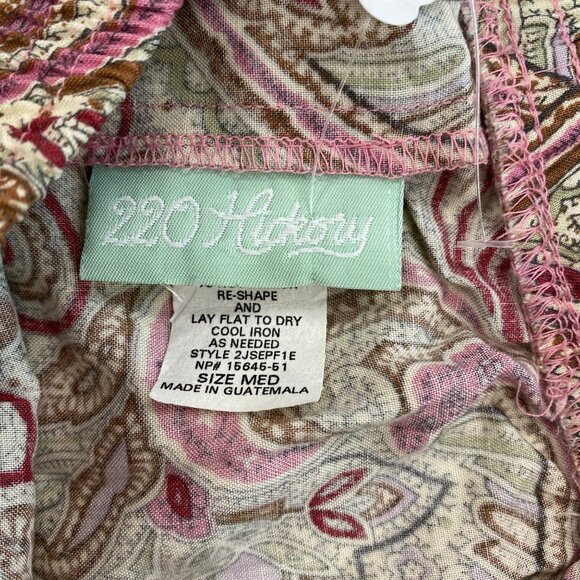 220 Hickory Womens A-Line Maxi Skirt Paisley Floral Print Pink Brown Size M - Picture 10 of 11